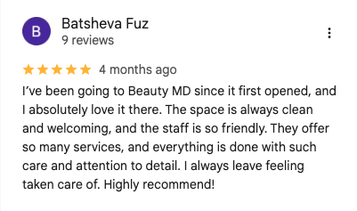 Google review 2 for BeautyMD