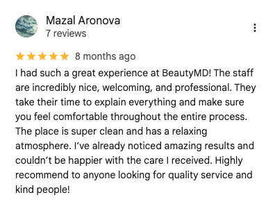Google review 4 for BeautyMD